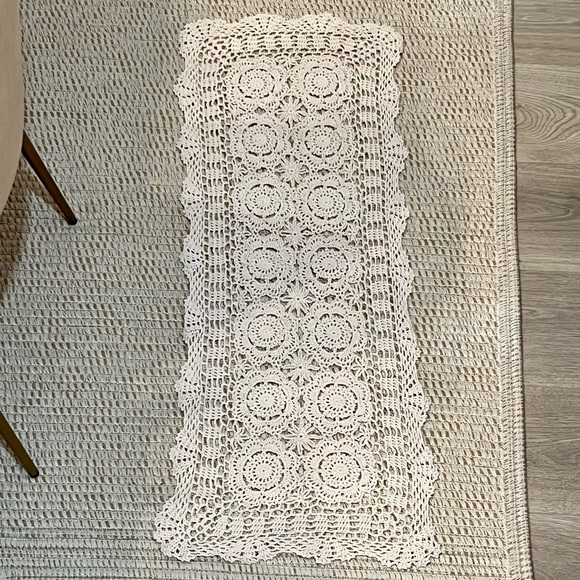 Hand Crochet Rectangle Table Runner - Picture 1 of 1